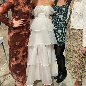 Selfie Leslie White Strapless Dress